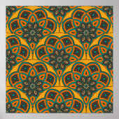 Abstract mandala fish scale seamless pattern. Orna Poster (Voorkant)