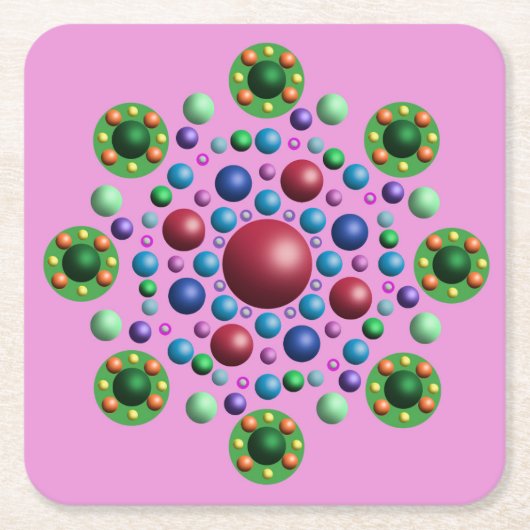 Abstract Mandala Flower Onderzetter (Voorkant)