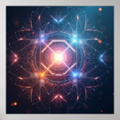 Abstract Mandala : Iridescent Geometric Poster (Voorkant)