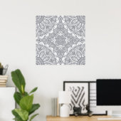 Abstract mandala kleurend Poster (Thuiskantoor)