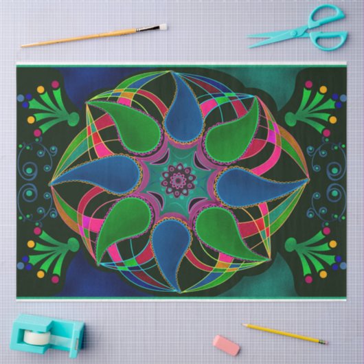 Abstract mandala oost - aziatische ronde - sierzwa tissuepapier (Craft)