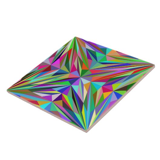 Abstract Mandala Tegeltje (Zijkant)