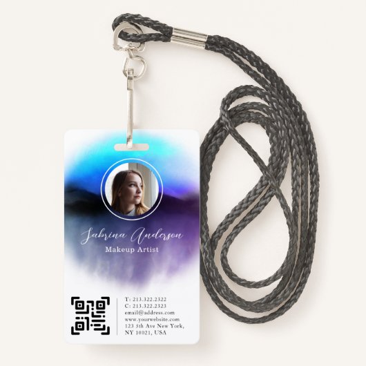 Abstract Manuscript van de Waterverf van Chic Ombr Badge (Voorkant met draagriem)