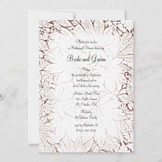 Abstract Maple Leaves Rehearsal Dinner Kaart (Voorkant)