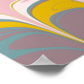 Abstract Marble Ebru Art uniek kleurig ontwerp Poster (Hoek)