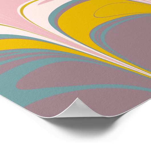 Abstract Marble Ebru Art uniek kleurig ontwerp Poster (Hoek)