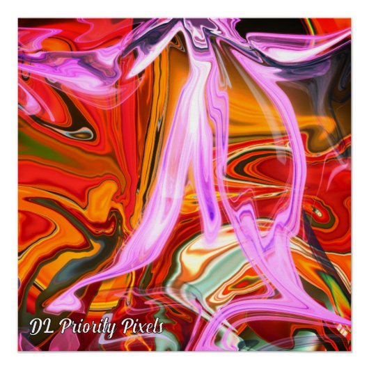 Abstract Marble  Liquified Colorful Glossy Poster (Voorkant)