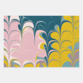 Abstract Marble Modern Ebru Patroon Blauwgroen en  Inpakpapier Vel (Voorkant 3)