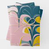 Abstract Marble Modern Ebru Patroon Blauwgroen en Inpakpapier Vel (In situ)