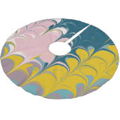 Abstract Marble Modern Ebru Patroon Blauwgroen en  Kerstboom Rok (Gekanteld)