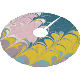 Abstract Marble Modern Ebru Patroon Blauwgroen en  Kerstboom Rok