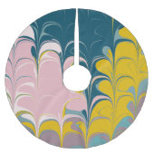 Abstract Marble Modern Ebru Patroon Blauwgroen en  Kerstboom Rok (Voorkant)