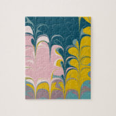 Abstract Marble Modern Ebru Patroon Blauwgroen en Legpuzzel (Verticaal)