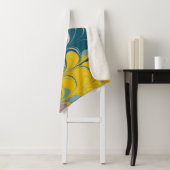 Abstract Marble Modern Ebru Patroon Blauwgroen en  Sherpa Deken (In situ)