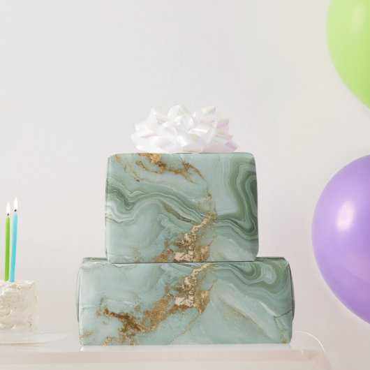 Abstract Marble Sage Green Cadeaupapier (Feestgeschenken)