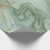 Abstract Marble Sage Green Cadeaupapier (Hoek)