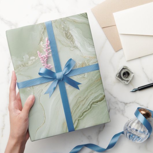 Abstract Marble Sage Green Cadeaupapier (Geschenken)