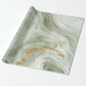 Abstract Marble Sage Green Cadeaupapier (Uitgerold)