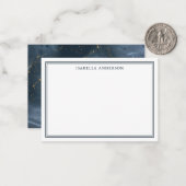 Abstract marineblauw goud Glitter, speciaal gepers Notitiekaartje (Voorkant / Achterkant in situ)