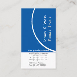 Abstract marineblauw, uniek sportfitnesstrainer visitekaartje