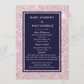 Abstract marineblauwe roze glitters Menu (Voorkant)