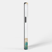Abstract marmer met blauwe en witte verf iPhone hoesje (Rechterkant)