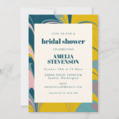 Abstract marmer Modern Blauwgroen geel Vrijgezelle Kaart (Voorkant)