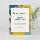 Abstract marmer Modern Blauwgroen geel Vrijgezelle Kaart (Staand voorkant)