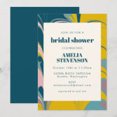 Abstract marmer Modern Blauwgroen geel Vrijgezelle Kaart (Voorkant / Achterkant)