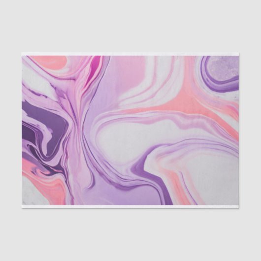 Abstract Marmer Roze Paarse tinten Verf Splash Tissuepapier (Voorkant)