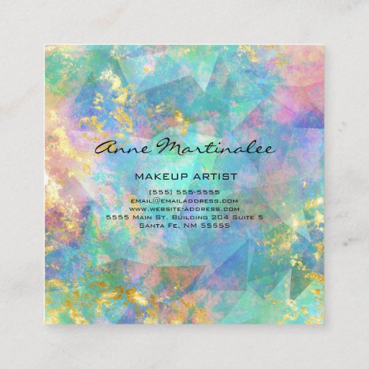 Abstract marmer Square Visitekaartje (Achterkant)