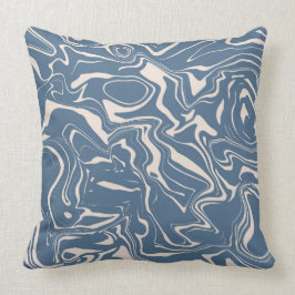 Abstract marmer Swirl Pattern Blue Cream Kussen