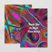 Abstract marmer Vloeibaar Kleurrijk Bedankkaart (Voorkant / Achterkant)