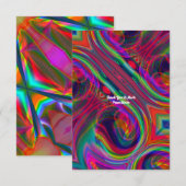 Abstract marmer Vloeibaar Kleurrijk Glanzend Poste Bedankkaart (Voorkant / Achterkant)