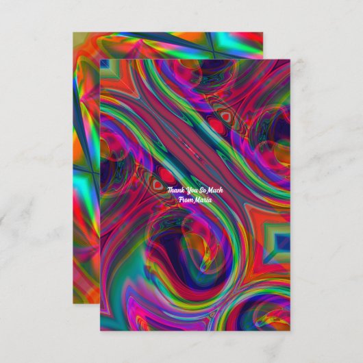 Abstract marmer Vloeibaar Kleurrijk Glanzend Poste Bedankkaart (Voorkant / Achterkant)