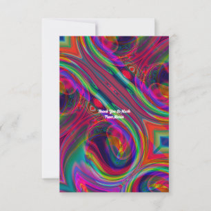Abstract marmer Vloeibaar Kleurrijk Glanzend Poste Bedankkaart