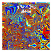 Abstract marmer Vloeibaar Kleurrijk Glanzend Poste Perfect Poster (Voorkant)