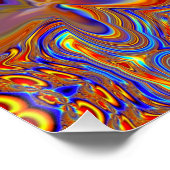 Abstract marmer Vloeibaar Kleurrijk Glanzend Poste Perfect Poster (Hoek)