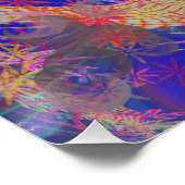 Abstract marmer Vloeibaar Kleurrijk Glanzend Poste Perfect Poster (Hoek)