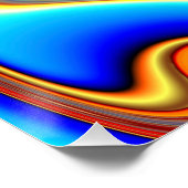 Abstract marmer Vloeibaar Kleurrijk Glanzend Poste Perfect Poster (Hoek)