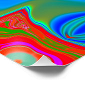 Abstract marmer Vloeibaar Kleurrijk Glanzend Poste Perfect Poster (Hoek)