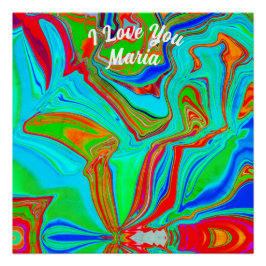 Abstract marmer Vloeibaar Kleurrijk Glanzend Poste Perfect Poster