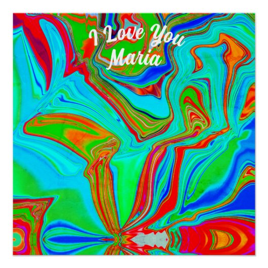 Abstract marmer Vloeibaar Kleurrijk Glanzend Poste Perfect Poster (Voorkant)