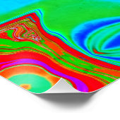 Abstract marmer Vloeibaar Kleurrijk Glanzend Poste Perfect Poster (Hoek)