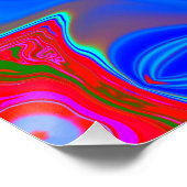 Abstract marmer Vloeibaar Kleurrijk Glanzend Poste Perfect Poster (Hoek)