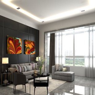 Abstract marmer Vloeibaar Kleurrijk Glanzend Poste Perfect Poster