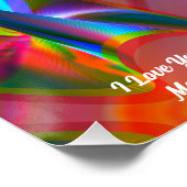 Abstract marmer Vloeibaar Kleurrijk Glanzend Poste Perfect Poster (Hoek)