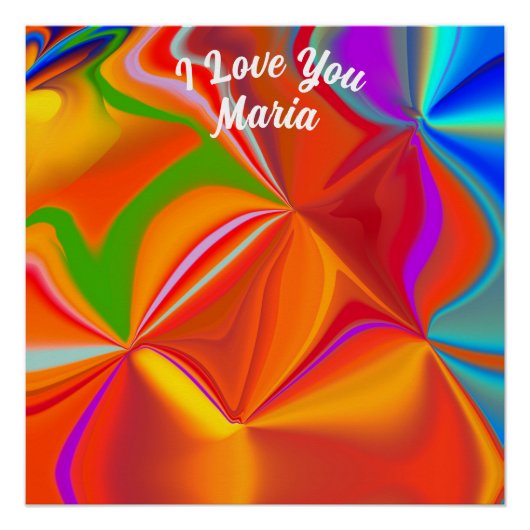 Abstract marmer Vloeibaar Kleurrijk Glanzend Poste Perfect Poster (Voorkant)