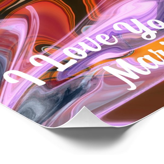 Abstract marmer vloeibaar kleurrijk glanzend Poste Perfect Poster (Hoek)