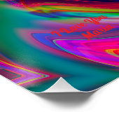 Abstract marmer Vloeibaar Kleurrijk Glanzend Poste Perfect Poster (Hoek)